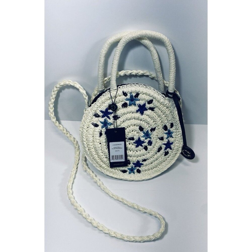 NWT Wonder Small Natural Woven Straw Round Crossbody Shoulder Bag Purse - Picture 9 of 9